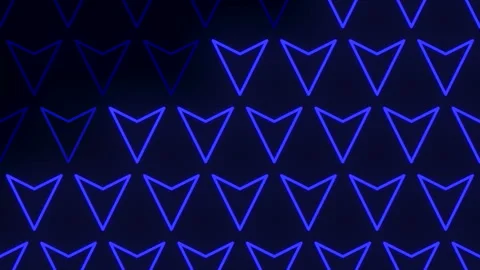 Symmetrical blue triangle pattern on black background Stock Footage 317158351