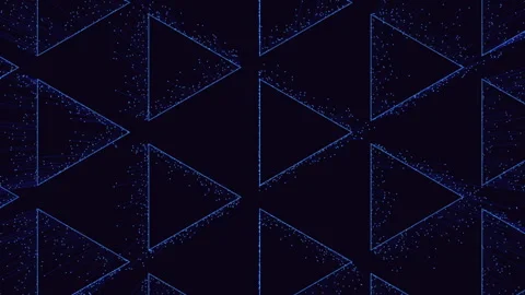 Symmetrical blue triangle pattern with overlapping geometric shapes Stock Footage 275580521
