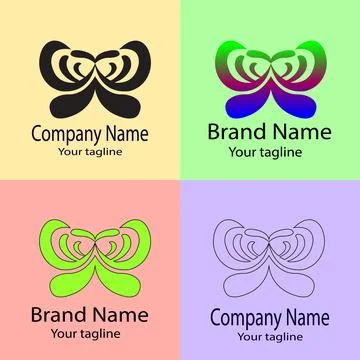 Symmetrical Bow Emblem logo Stock Illustration