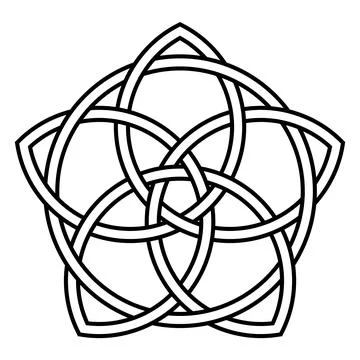Symmetrical Celtic Knot Interlaced Geometry Vector Ornament Mandala Linewor.. イラスト素材