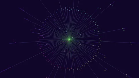 Symmetrical circle with interconnected lines a unified pattern Stock Footage 297605406