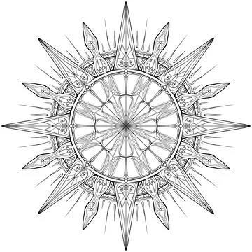 Symmetrical circular pattern in Gothic style Stock Illustration