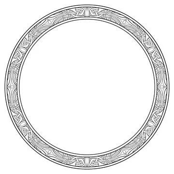 Symmetrical circular pattern in Scandinavian style Stock Illustration