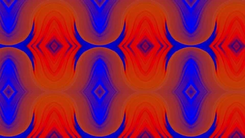 Symmetrical colorful geometric pattern with flowing abstract motion loop Stock Footage 336212738