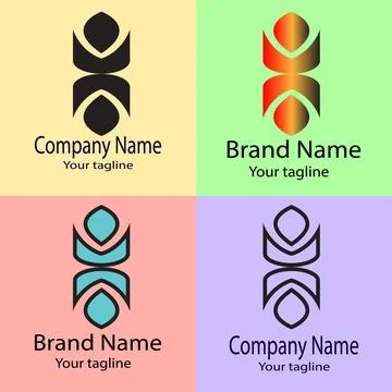 The Symmetrical Column: Balanced Structure and Geometric Harmony logo Stock Illustration