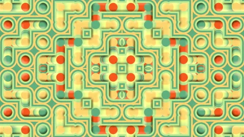 Symmetrical composition with moving gradient pattern. 3d rendering animation 4K Stock Footage 222048705