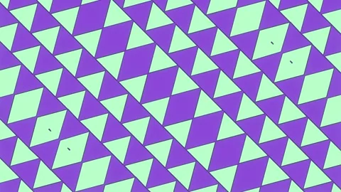 Symmetrical composition of transformation triangles. 3d rendering loop animation Stock Footage 273491536