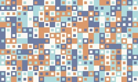 Symmetrical cube grid with vibrant, ornate colors. A beautiful geometric pa.. Stock Illustration