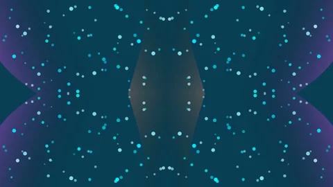 Symmetrical Cyan Glowing Particles on Deep Blue Space Stock Footage 336268988