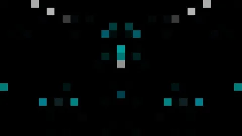 Symmetrical Cyan Pixel Motion Background Loop Stock Footage 341577971