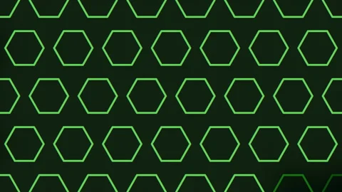 Symmetrical dark green hexagon pattern on black background Stockbeeldmateriaal 317158948