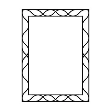 Symmetrical decorative rectangle frame vector illustration with ornamental .. Stock Illustration