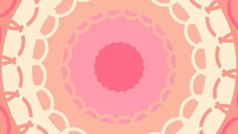 Symmetrical design featuring concentric pink and peach circles with cream lac 库存插图
