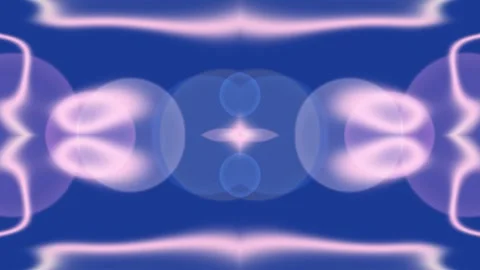 A symmetrical digital artwork with purple and blue abstract shapes and whit.. Stock Footage 328591676