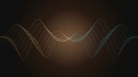 Symmetrical digital audio waveforms flow in a seamless loop Stock Footage 341859392