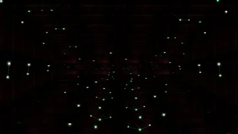 Symmetrical Digital Constellation Corridor Motion Graphics Stockbeeldmateriaal 343604767