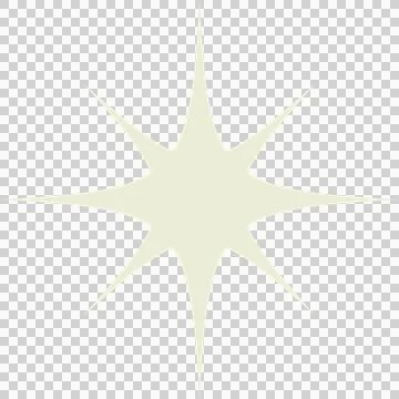 Symmetrical eight-pointed vector star is floating on transparent background, Illustration