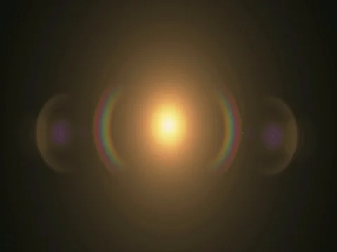 Symmetrical explosion flash lights optical lens flares transition shiny Stock Footage 84792199