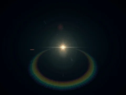 Symmetrical explosion flash lights optical lens flares transition shiny Stock Footage 84792342