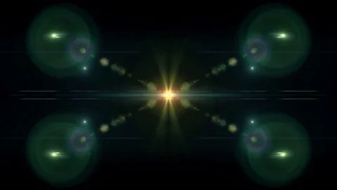 Symmetrical explosion flash lights optical lens flares transition shiny Stock Footage 84792894