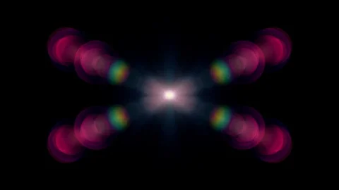 Symmetrical explosion flash lights optical lens flares transition shiny Stock Footage 84793664