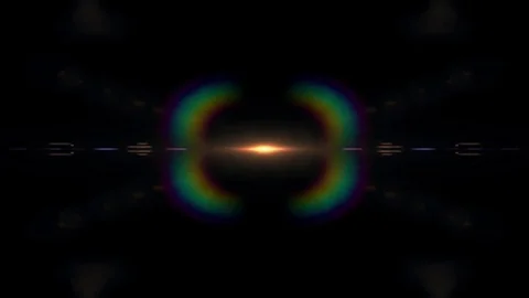 Symmetrical explosion flash lights optical lens flares transition shiny Stock Footage 84794504