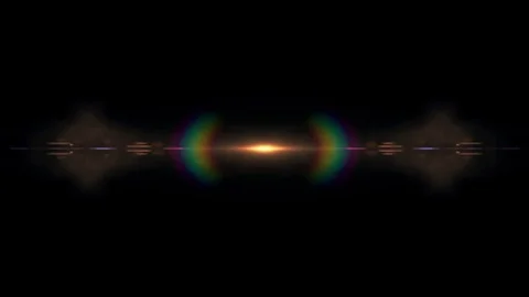 Symmetrical explosion flash lights optical lens flares transition shiny Stock Footage 84794740