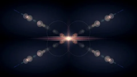 Symmetrical explosion flash lights optical lens flares transition shiny Stock Footage 84795933