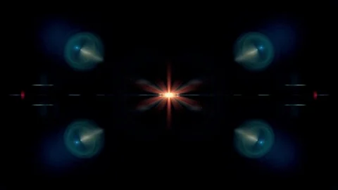 Symmetrical explosion flash lights optical lens flares transition shiny Stock-Footage 84796538