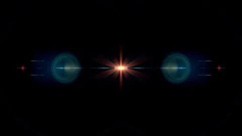 Symmetrical explosion flash lights optical lens flares transition shiny Stock Footage 84796767