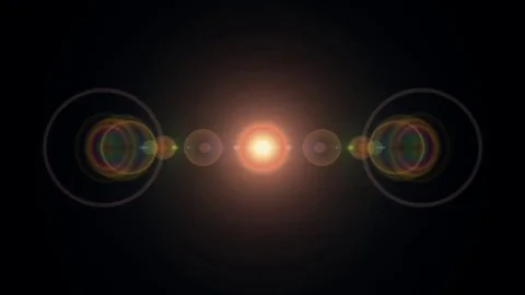 Symmetrical explosion flash lights optical lens flares transition shiny Video stock 84796891