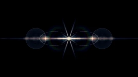 Symmetrical explosion flash lights optical lens flares transition shiny Video stock 84799950