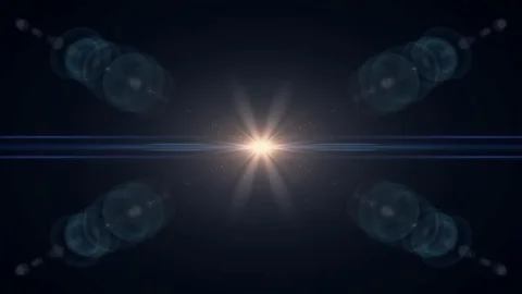 Symmetrical explosion flash lights optical lens flares transition shiny Stock Footage 84800413