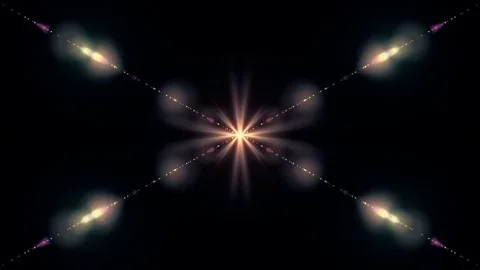 Symmetrical explosion flash lights optical lens flares transition shiny Video stock 84800814