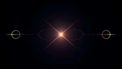 Symmetrical explosion flash lights optical lens flares transition shiny Stock Footage 84801403