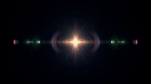 Symmetrical explosion flash lights optical lens flares transition shiny Video stock 84801849