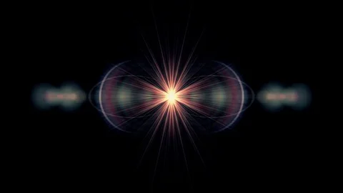 Symmetrical explosion flash lights optical lens flares transition shiny Stock Footage 84802014