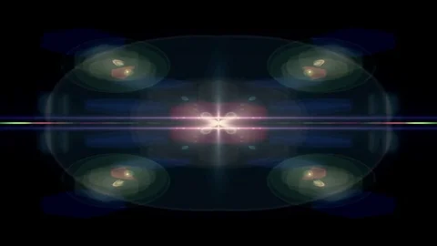 Symmetrical explosion flash lights optical lens flares transition shiny Video stock 84802867