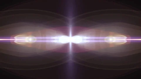 Symmetrical explosion flash lights optical lens flares transition shiny Stock Footage 85413327