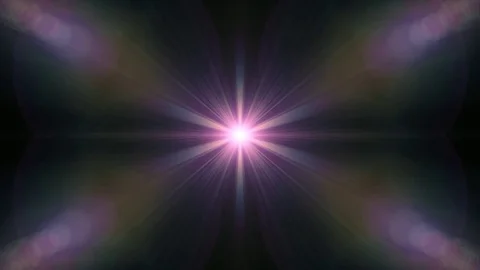 Symmetrical explosion flash lights optical lens flares transition shiny Video stock 85418138