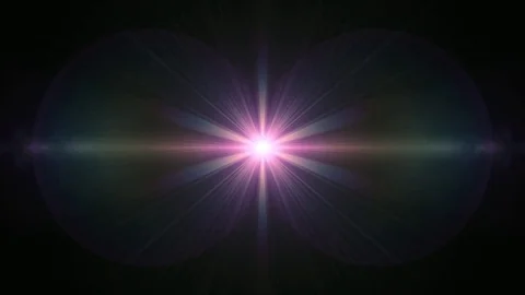 Symmetrical explosion flash lights optical lens flares transition shiny Stock Footage 85418306