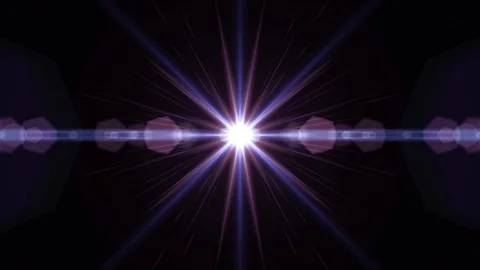 Symmetrical explosion flash lights optical lens flares transition shiny Stock Footage 85521807