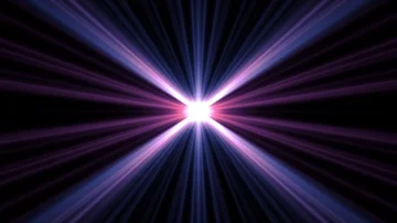 Symmetrical explosion flash lights optical lens flares transition shiny Stock Footage 85525604