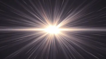 Symmetrical explosion flash lights optical lens flares transition shiny Video stock 85526757