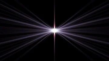 Symmetrical explosion flash lights optical lens flares transition shiny Stock Footage 85593833