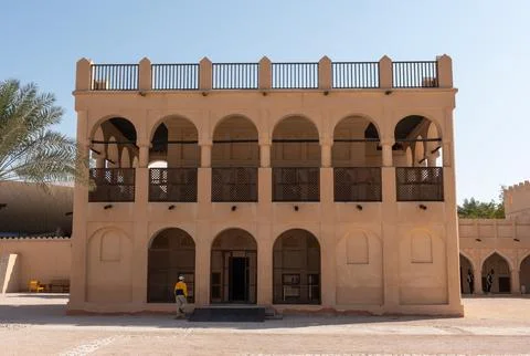 Symmetrical facade of Sheikh Abdullah bin Jassim Al-Thani Palace. Photos