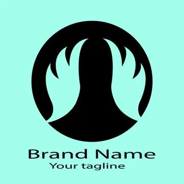 Symmetrical Flame Circle logo design Illustrazione stock