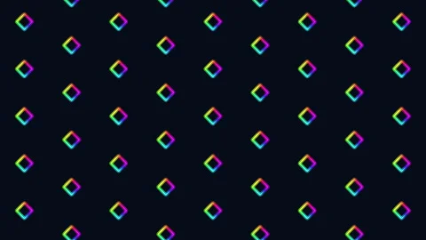 Symmetrical floating diamonds colorful pattern on black background 動画素材 292954356