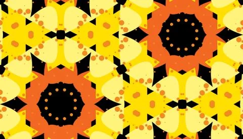 Symmetrical Floral Shape Pattern 库存插图