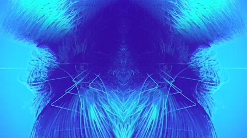 Symmetrical flowing colored lines, psychedelic background 3d rendering animation Stock Footage 215583084